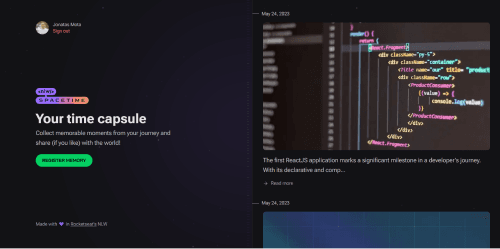 Time capsule built in NextJS and TailwindCSS